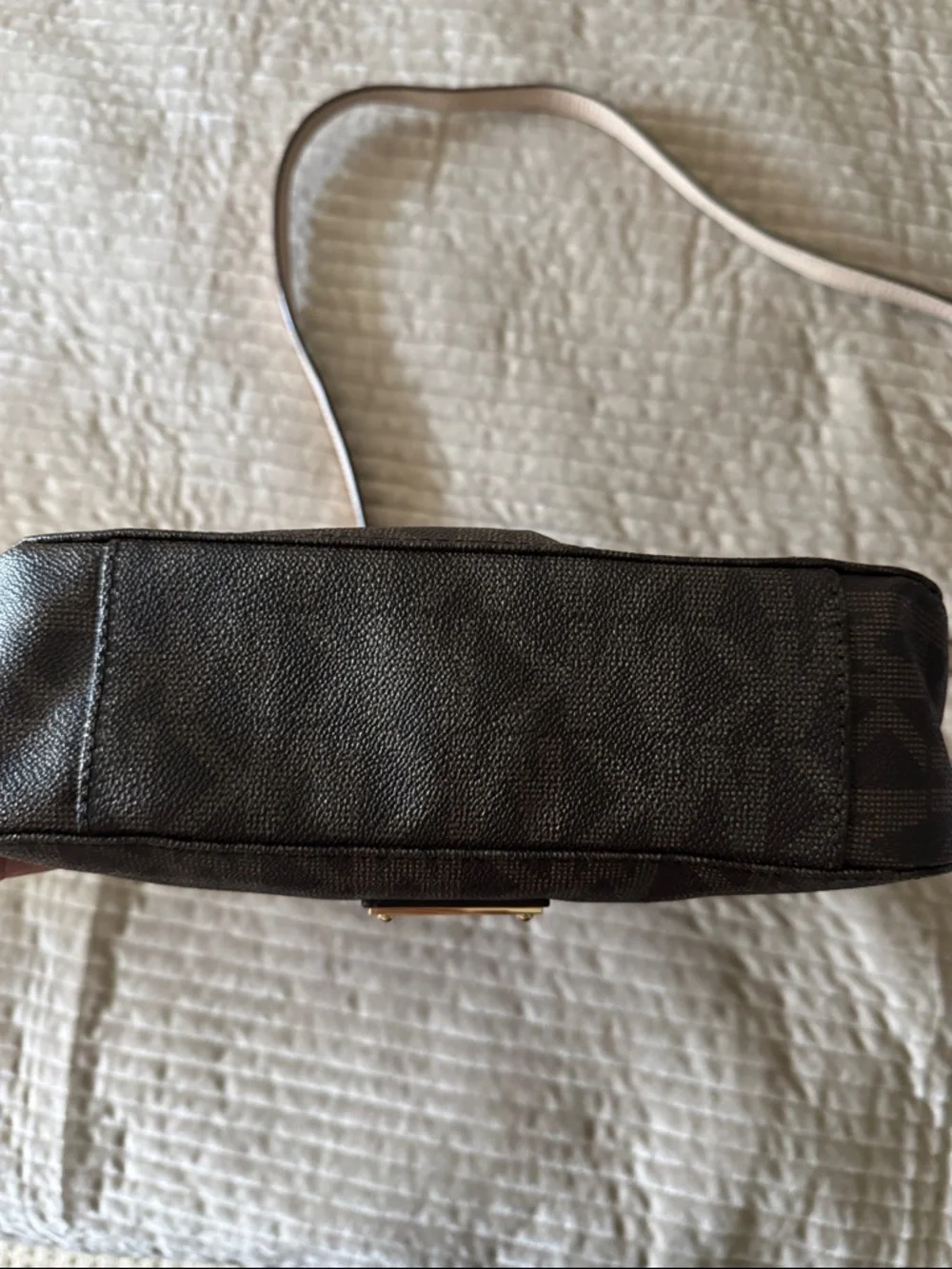 Michael Kors Jet Set Brown MK Signature Coated Canvas Crossbody Messenger Bag